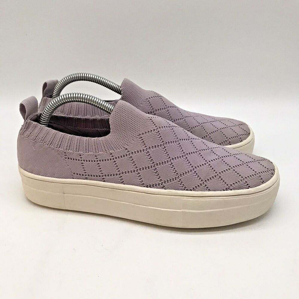 Victorias Secret Slip-On Sneakers Women's 6M Lilac Knit Soc Top Loafers Shoes